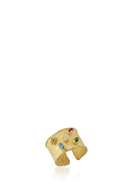 Cesare 24-Karat Gold Plated Swarovski Stone Women's Ring