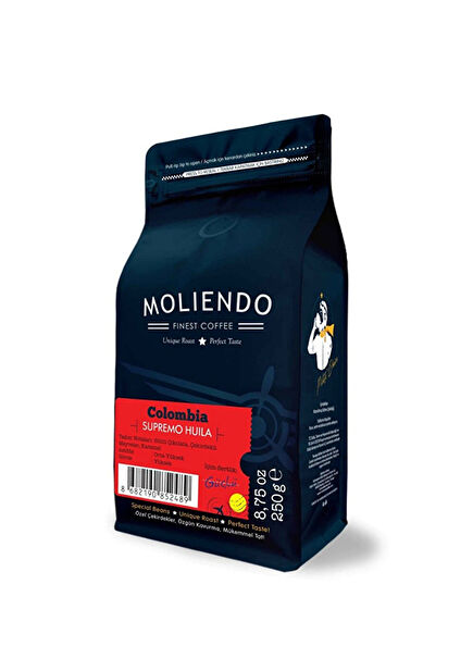 Colombia Supremo Huila Yöresel Çekirdek Kahve 250 gr