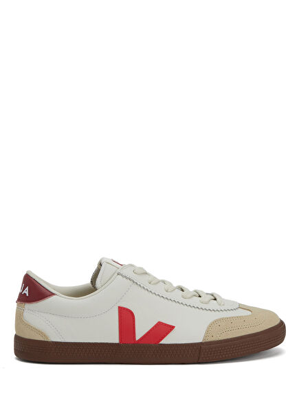 Volley O.T. Beyaz Kırmızı Kadın Deri Sneaker