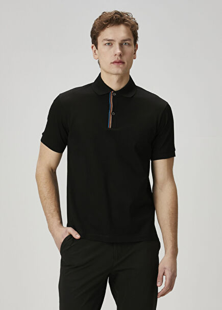 Siyah Polo Yaka T-shirt