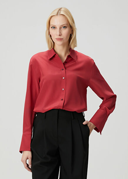 Joe Kırmızı İpek Gömlek