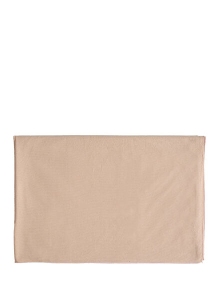 Solid Overloklu Kum Rengi Pamuklu Masa Örtüsü 160x320 Cm