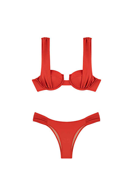 Rebecca Rust Underwire Draped Women's Bikini Set