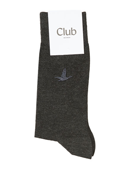 Anthracite Logo Embroidered Men's Bamboo Socks