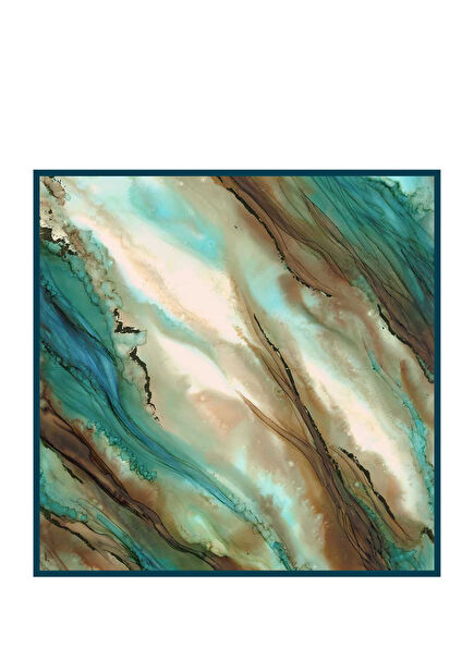 Breeze Marble Patterned Silk Satin Women's Scarf