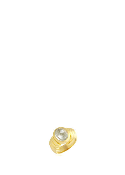 Amber Aquamarine Kadın Altın Kaplama Yüzük