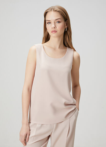 Beige Crepe Blouse
