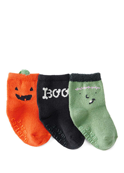 Colorful Patterned Baby Boy 3-Piece Socks Set
