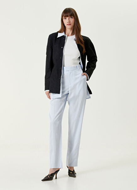 Mavi Boru Paça Twill Pantolon