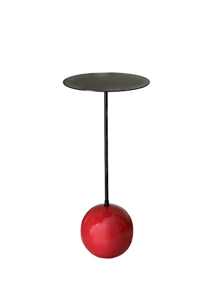 Cherry Red Metal Side Table