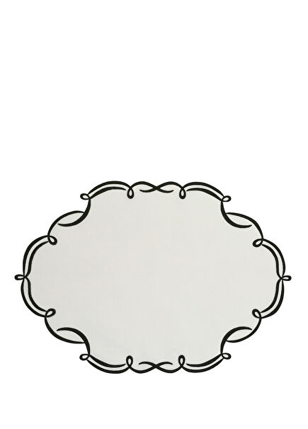 Bella Set of 2 Black Embroidered American Placemats