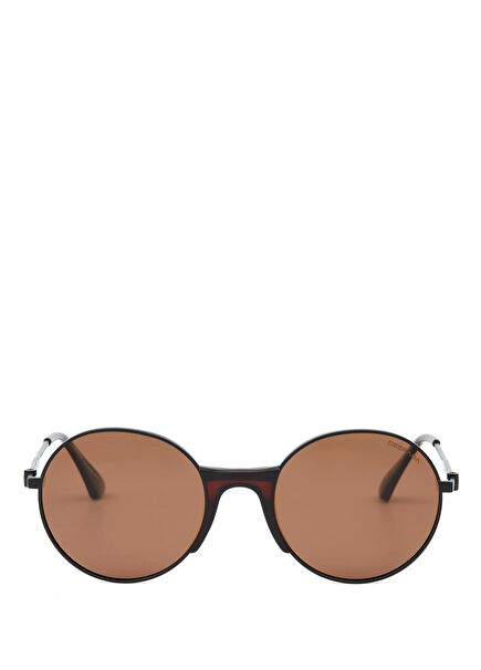 DS 2323 C1 Metal Matte Black Dark Brown Unisex Sunglasses