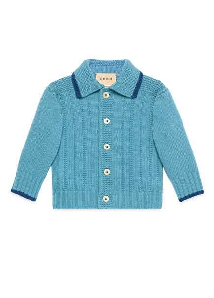 Mavi Unisex Bebek Yün Hırka