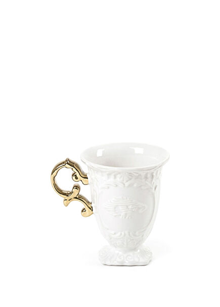 i-Wares Gold Porselen Beyaz Kupa