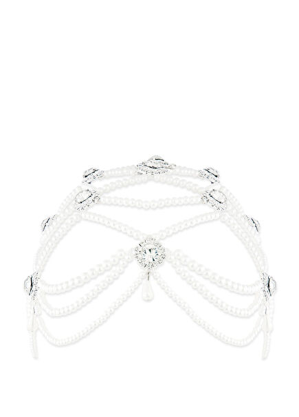 Maritza İnci ve Kristal Taşlı Duvak Aksesuarı