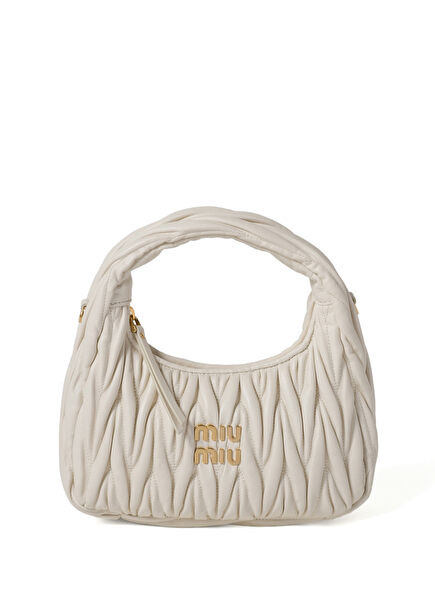 Wander Matelassé Hobo White Nappa Leather Women's Handbag