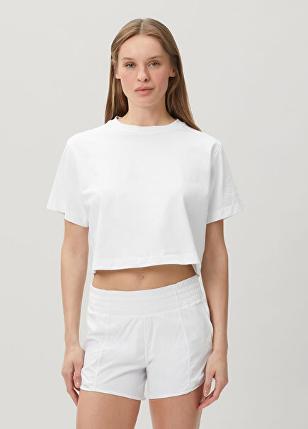 All Yours Beyaz Organik Pamuklu Crop T-Shirt