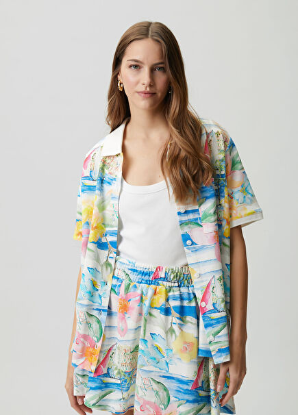 Hawaiian Pattern Polo T-shirt