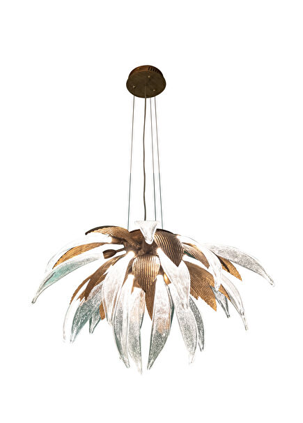 Luxembourg Clear Glass Aluminum Chandelier