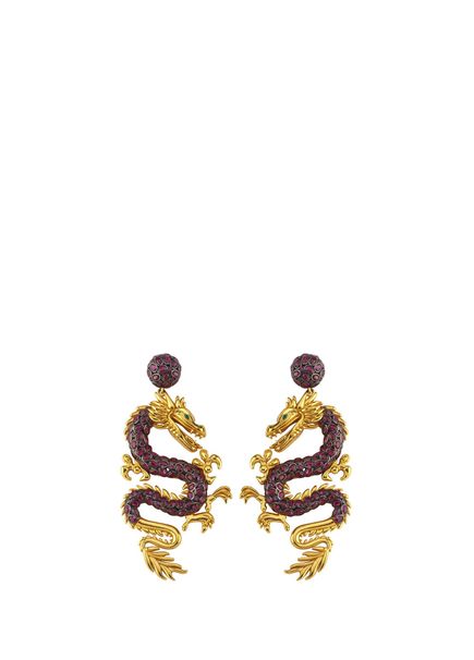 Dragon Majestic Women's Gold Plated Earrings