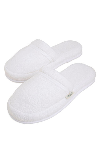 Solid Beyaz Unisex Ev Terliği