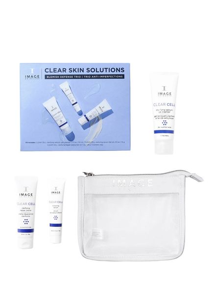 Clear Skin Solutions Clarifying Gel Cleanser + Restoring Serum & Clarifying Repair Crème Soothing Serum & Night Cream Skincare Set
