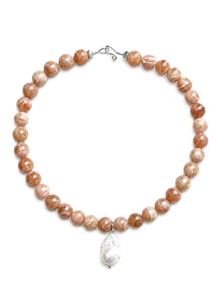 Moonstone Perla Barok İnci 925 Ayar Gümüş Kadın İnci Kolye