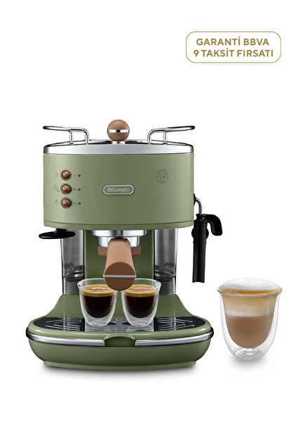 Icona Vintage Yeşil ECOV311GR Manuel Espresso Kahve Makinesi