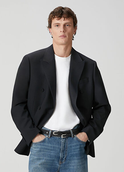 Siyah Kruvaze Tyler Ceket