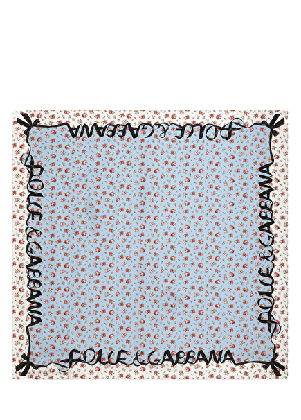 Mavi Desenli Kadın İpek Fular