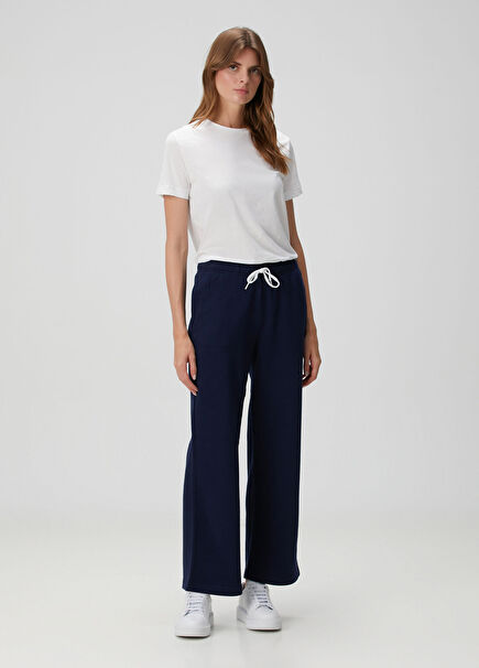 Lacivert Logo Nakışlı Eşofman Altı