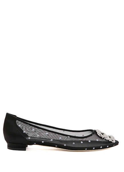 Hangisi Siyah Beyaz Fileli Tokalı Babet