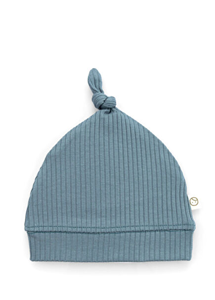 Yeşil Organik Pamuk Düğümlü Kaşkorse Modal Yenidoğan Şapka