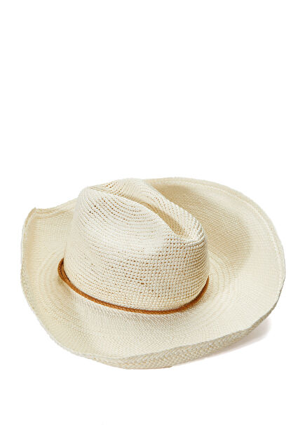Giannutri White Women's Palm Fiber Hat
