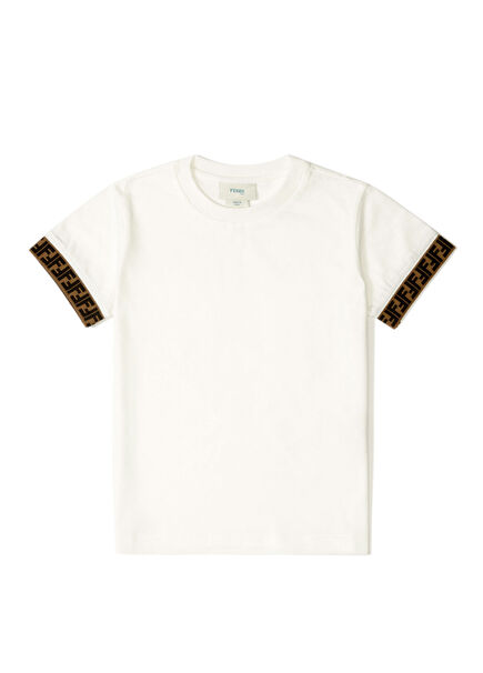 Beyaz Logo Detaylı Unisex Çocuk T-shirt