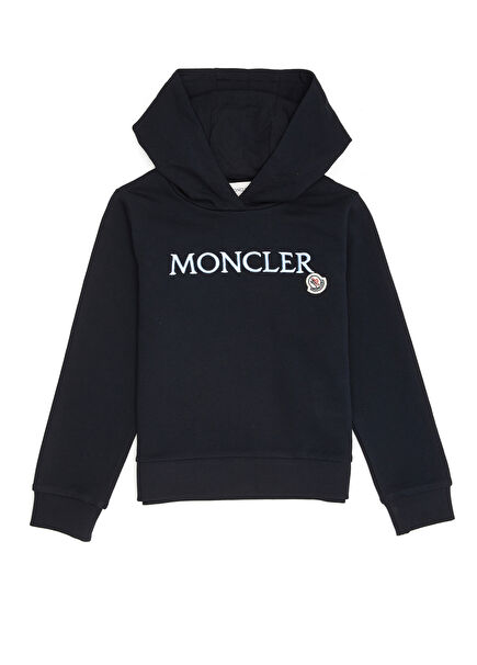 Navy Blue Logo Hooded Girls' Sweatshirt