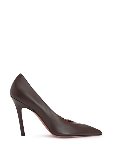 Christine Kahverengi Deri Stiletto