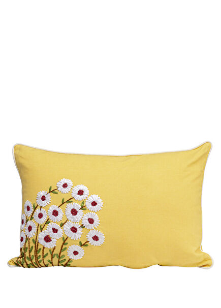 Cushion Margariti Sarı Keten Kırlent 60 x 40 cm