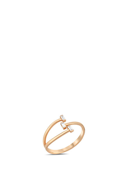 Pırlanta Detaylı Kadın Altın Yüzük