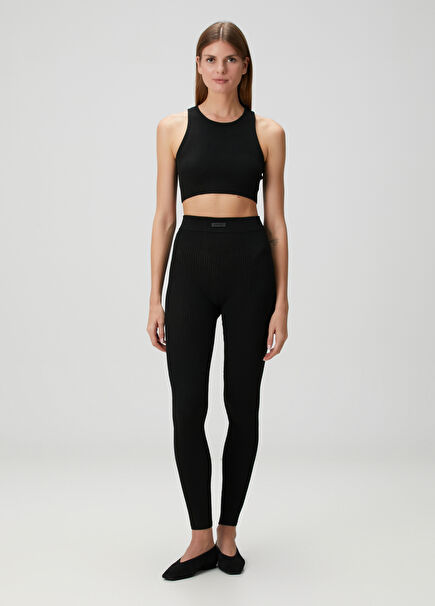 Black Waffle Leggings