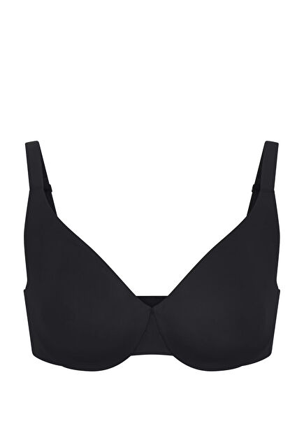 Unlined Full Coverage Black Bra