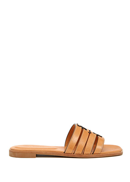 Ines Tan Women's Leather Slippers