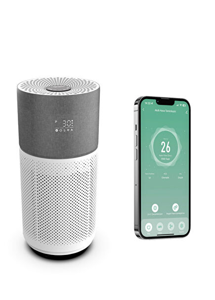Air Purifie HEPA13 Filtreli Gri Akıllı Hava Temizleyici