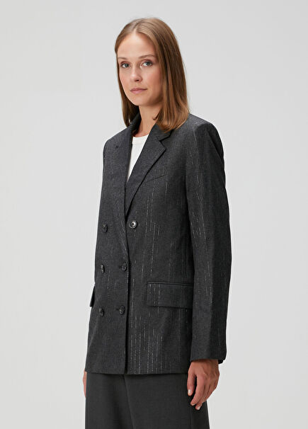Antrasit Kruvaze Blazer