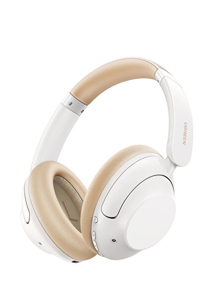HiTune Max5 Hybrid Active Noise Cancelling White Over-Ear Bluetooth Headphones