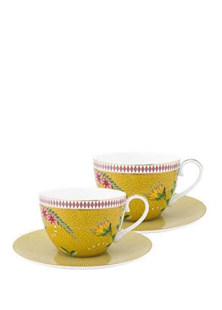 La Majorelle Sarı Porselen Çay Fincan Seti