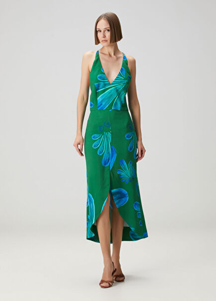 Alcmene Green Blue Midi Dress