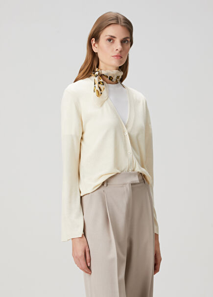 Rosy Beige Silk Cardigan
