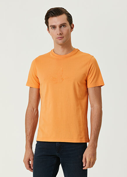 Turuncu Kaz Nakışlı T-shirt