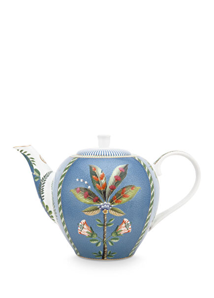 La Majorelle Mavi Desenli Porselen Demlik